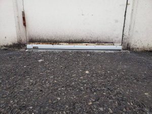 Excluder Rodent door sweep installed by Sasquatch pest control in Lynden Washington