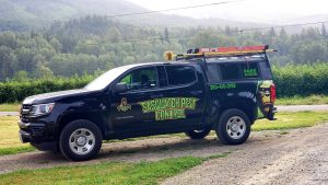 Sasquatch truck in a field